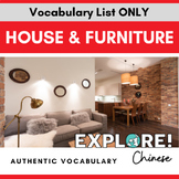Chinese EDITABLE Vocabulary List - House & Furniture