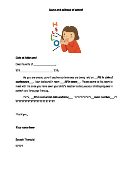 Preview of Chinese/English Parent Teacher Conference Letter