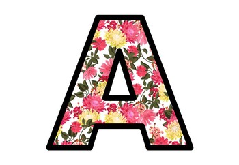 Chinese Flowers, Chrysanthemums, Spring, Bulletin Board Letters, A-Z, 0 ...
