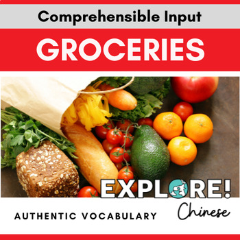 Preview of Chinese Groceries Authentic Vocabulary lesson - EDITABLE