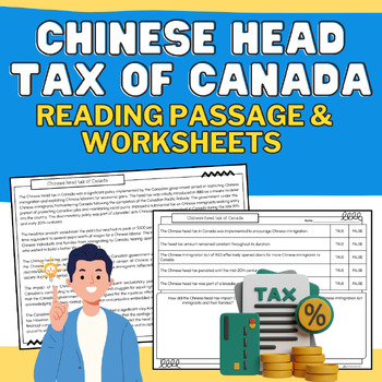 Preview of Chinese Head Tax of Canada: Informational No-Prep Passage & Worksheets