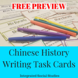 Chinese History Writing Task Cards: Free Preview