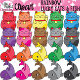 Chinese Lucky Cats and Fish Clipart Rainbow