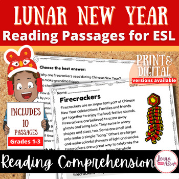 Preview of Chinese | Lunar New Year 2024 Reading Comprehension Worksheets for ESL