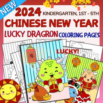 Preview of Chinese Lunar New Year 2024: LUCKY DRAGON Coloring Pages | Art Activity Craft