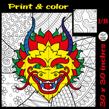 Preview of Chinese Lunar New Year 2024 - Year of the Dragon Collaboration Coloring Poster