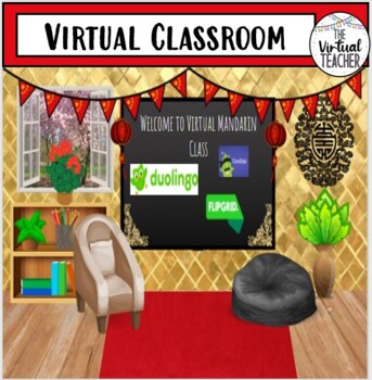 Preview of Chinese/Mandarin - Virtual Classroom Template - For Online Learning