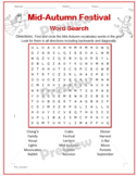 Chinese Mid-Autumn (Moon) Festival Word Search