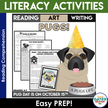 Preview of Dog Reading Comprehension Passages and Questions | Art Project | Word Search