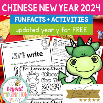 Preview of Chinese New Year 2024 Activities + Reading Comprehension Sheets | Lunar | Dragon