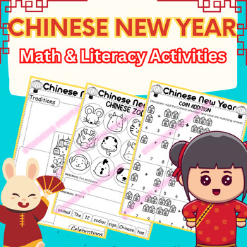 Preview of Chinese New Year 2024, Lunar New Year, Math and Literacy Activities