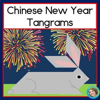 Preview of Chinese New Year 2024 Printable Tangram Puzzles 2D Shapes Math Center | Craft