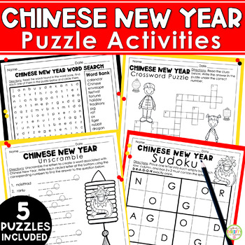 Preview of Chinese New Year 2024 Puzzles | Word Search & Crossword Puzzle | January