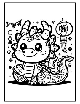 Preview of Chinese New Year 2024 Coloring Page Lunar New Year 2024 Year of the Dragon Free!