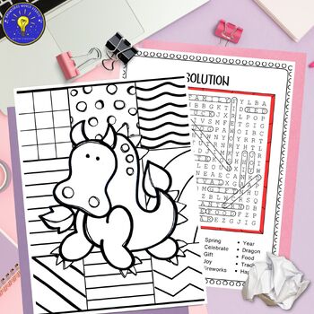 Chinese New Year Words/ Coloring Page/ Poster/Introduction