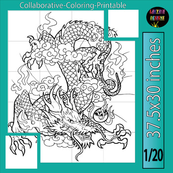 Preview of Chinese New Year 2024 - Collaborative Art Poster Coloring, Lunar New Year Dragon