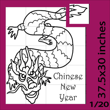 Preview of Chinese New Year 2024-Collaborative Art Poster Coloring, Lunar New Year Dragon