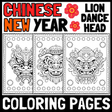 Chinese New Year 2024 Coloring Pages | Lion Dance Head Col