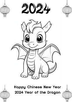 Preview of Chinese New Year 2024: Dragon Colouring Page