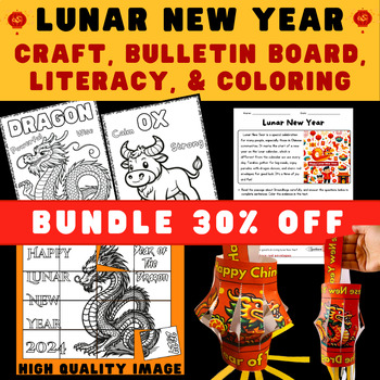 Preview of Chinese New Year 2024: Dragon Lantern Craft, Bulletin Board, Lunar Coloring...