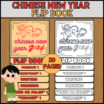 Preview of Chinese New Year 2024 Dragon - Lunar New Year Reading, Writing Craft Flip Book