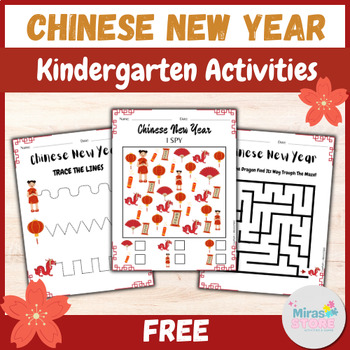Preview of Chinese New Year 2024 Kindergarten Free Activities|Year Of The Dragon Worksheets