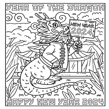 Chinese New Year 2024 Lunar Coloring Page Sheet Activity - Year Of ...