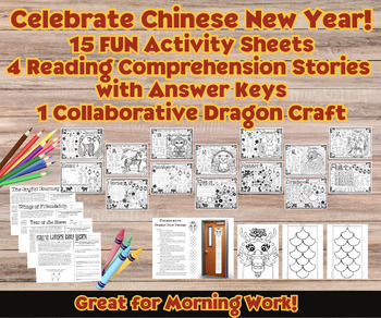 Preview of Chinese New Year Activity Package- Writing Comprehension, Crafts, Morning Work