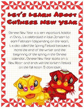 Preview of Chinese New Year Activity Packet