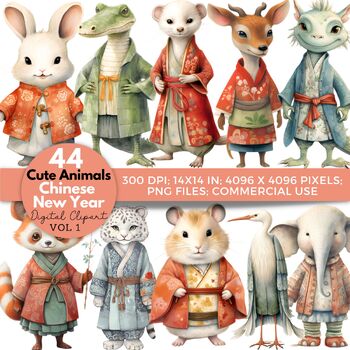 Preview of Chinese New Year Animal Clipart Holidays Around the World Clipart