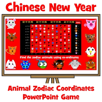 Chinese New Year Animal Zodiac Coordinates Game by Inspire and Educate