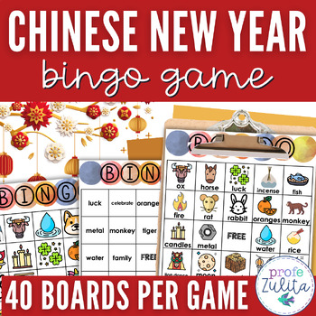 Preview of Chinese New Year BINGO Game - Lunar New Year Vocabulary Game