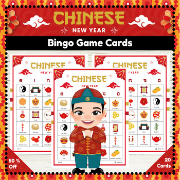 Preview of Chinese New Year Bingo Game Cards : Engaging and Educational Vocabulary Game
