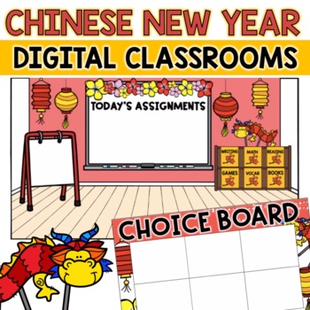 Preview of Chinese New Year Digital Classrooms | Digital Chinese New Year Classroom Decor