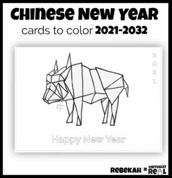 Download 2021 Chinese New Year Card | Zodiac Animal Coloring | 牛 ...