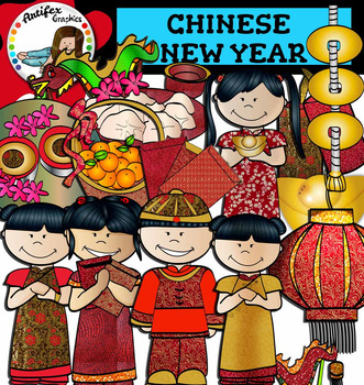 Preview of Chinese New Year Clip Art and zodiac animals!- Color/ black&white-53 items!