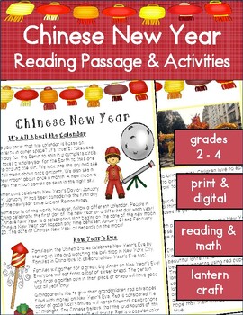 Preview of Chinese New Year Reading Comprehension Passage & Activities