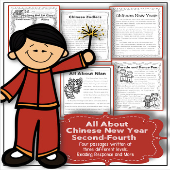 Preview of Chinese New Year Close Reading Leveled Passages and More