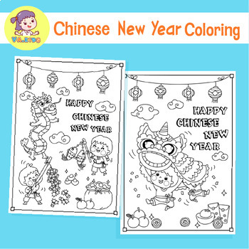 Preview of Chinese New Year Coloring Page.