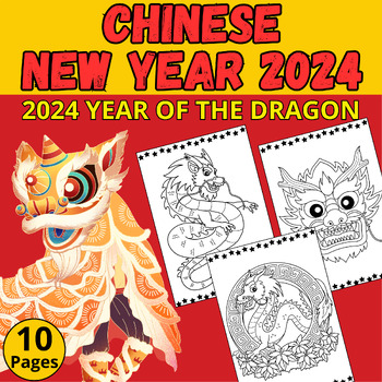 Preview of Chinese New Year Coloring Pages. Lunar New Year Coloring Pages.Zodiac Animals