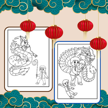 Chinese New Year/Coloring Pages Activity Worksheets by Teach smart store