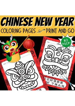 Preview of Chinese New Year Coloring Pages art activity NO PREP