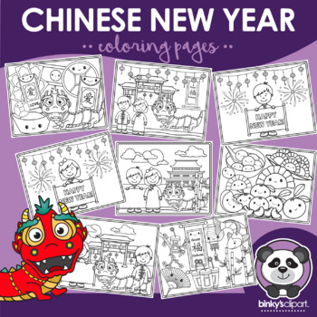 Preview of Chinese New Year Coloring Pages by Binky's Clipart