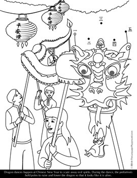 Chinese New Year Coloring and Dot-to-Dot Activity Sheets by Michelle Gannon