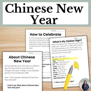 Preview of Chinese New Year Cultural Activities and Reading Passage About Lunar New Year