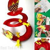 Chinese New Year DRAGON Twirler printable - 3d Paper Plate