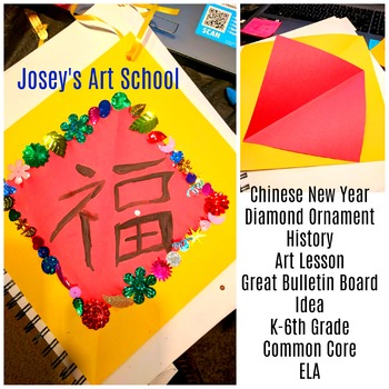 Preview of Chinese New Year Diamond Ornaments History Lesson Art Project Discussion