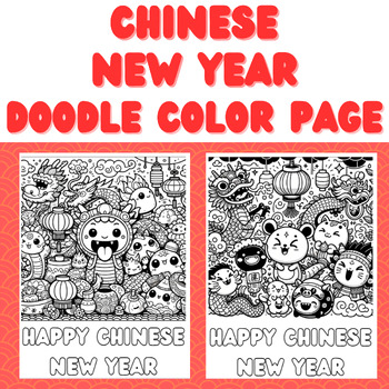 Preview of Chinese New Year Doodle Coloring Page