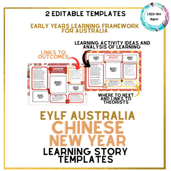 Preview of Lunar New Year Chinese New Year EYLF Early Learning Story EDITABLE Templates