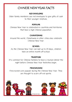 Chinese New Year Fact Cards by Treetop Resources | TpT